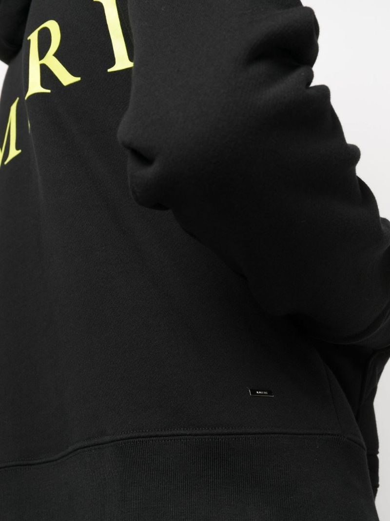 Black Logo Print Cotton Hoodie