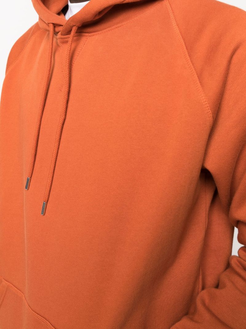 Orange Logo Cotton Hoodie