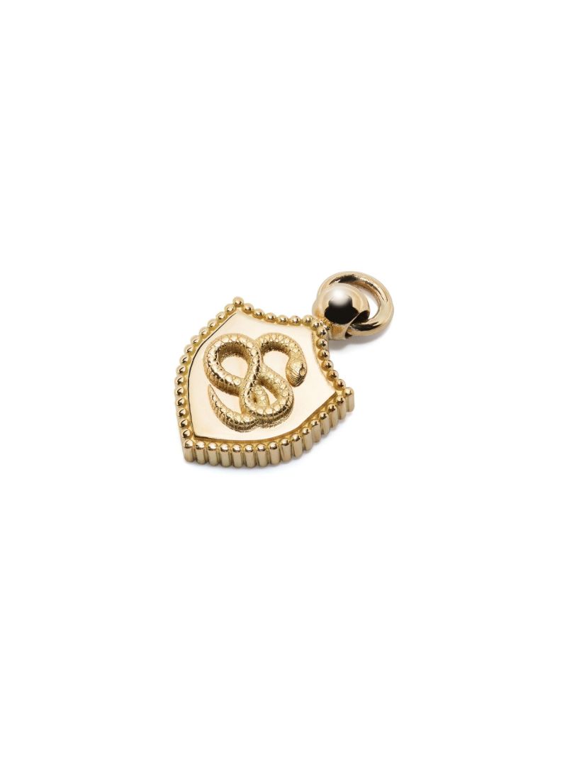 18k Yellow Gold Snake Medallion Mini Pendant