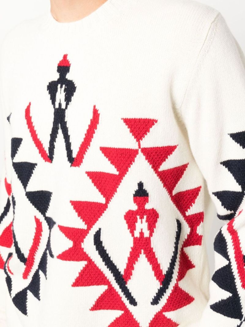 Neutral Skier Graphic Wool Sweater