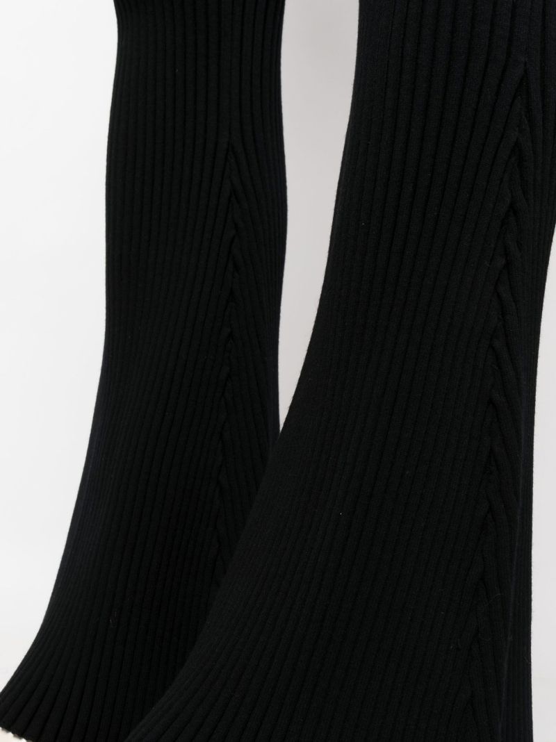 Black ââ_x0082_¬Ë_x009c_70s Ribbed Knit Flared Trousers