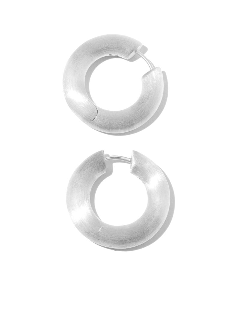 Sterling Silver Chunky Hoops Medium Hoop Earrings