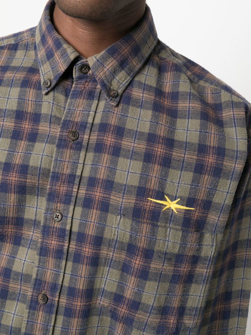 Green Checked Flannel Shirt