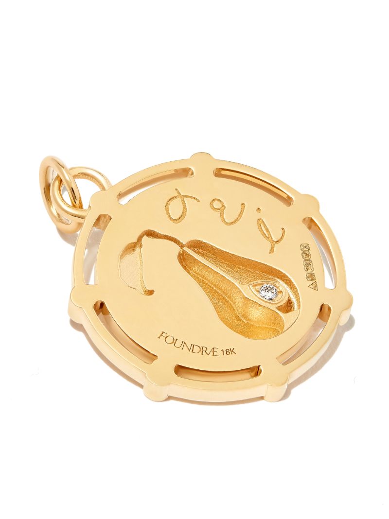 18k Yellow Gold Medium Forever & Always a Pair Medallion Charm