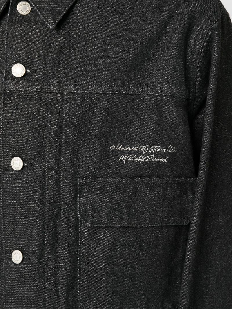 Black Graphic Denim Jacket