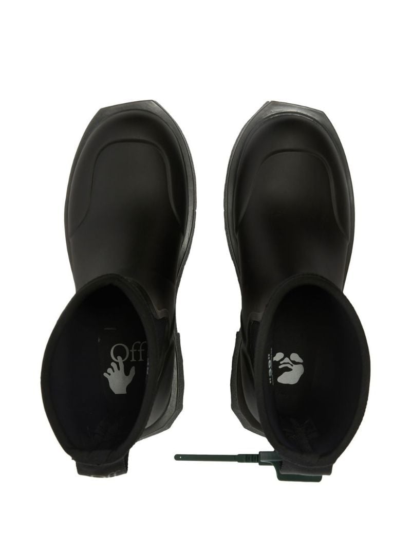 Black Sponge Logo Rain Boots