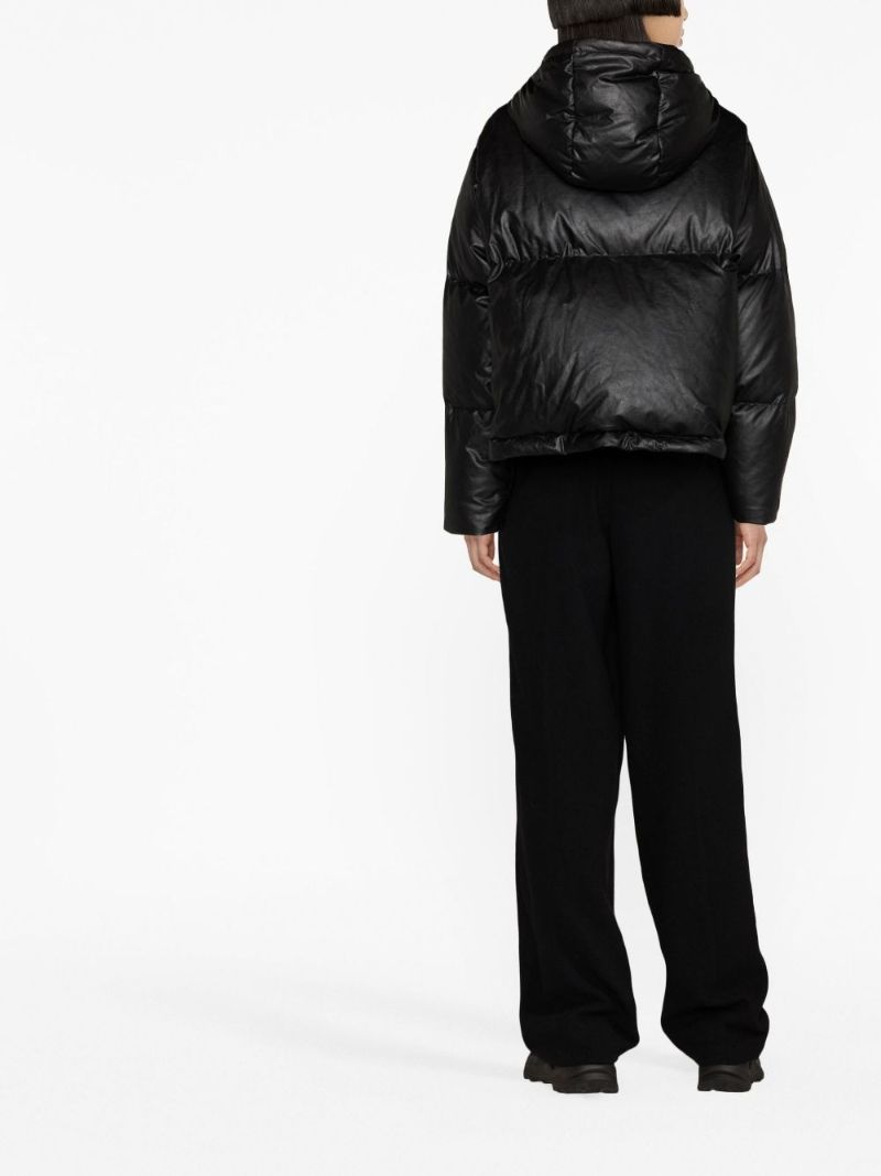 Black Logo Embroidered Padded Jacket