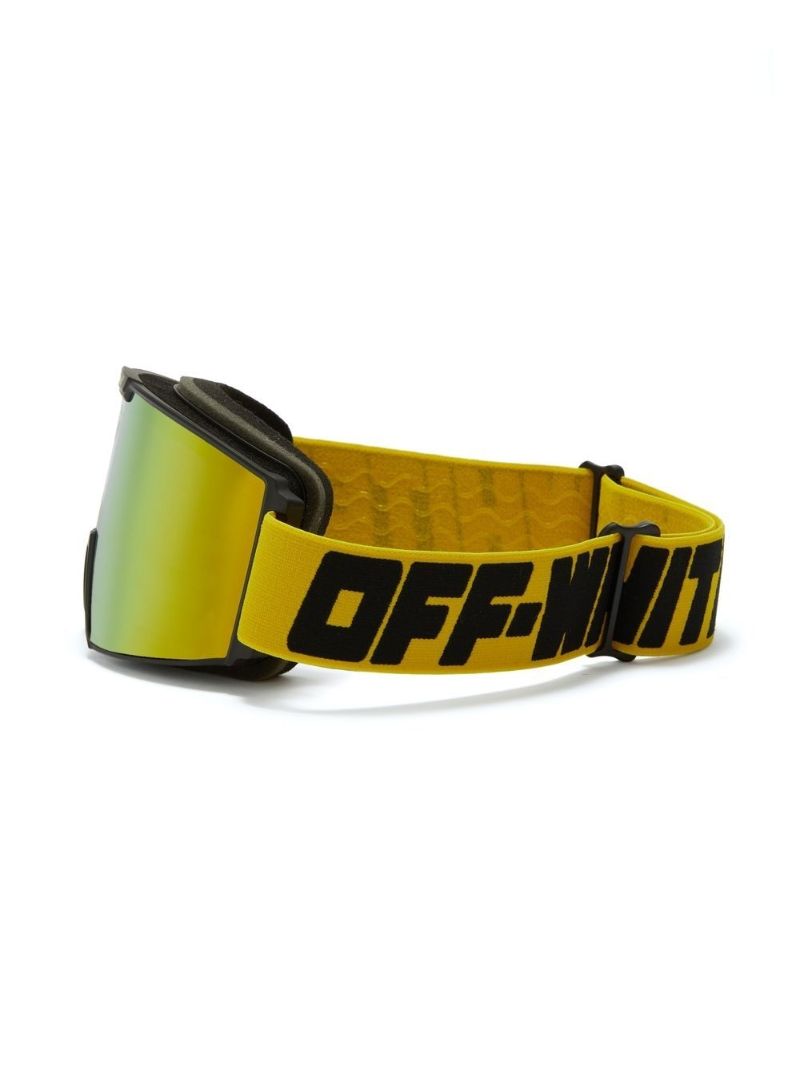 Yellow Mirrored Ski Goggles