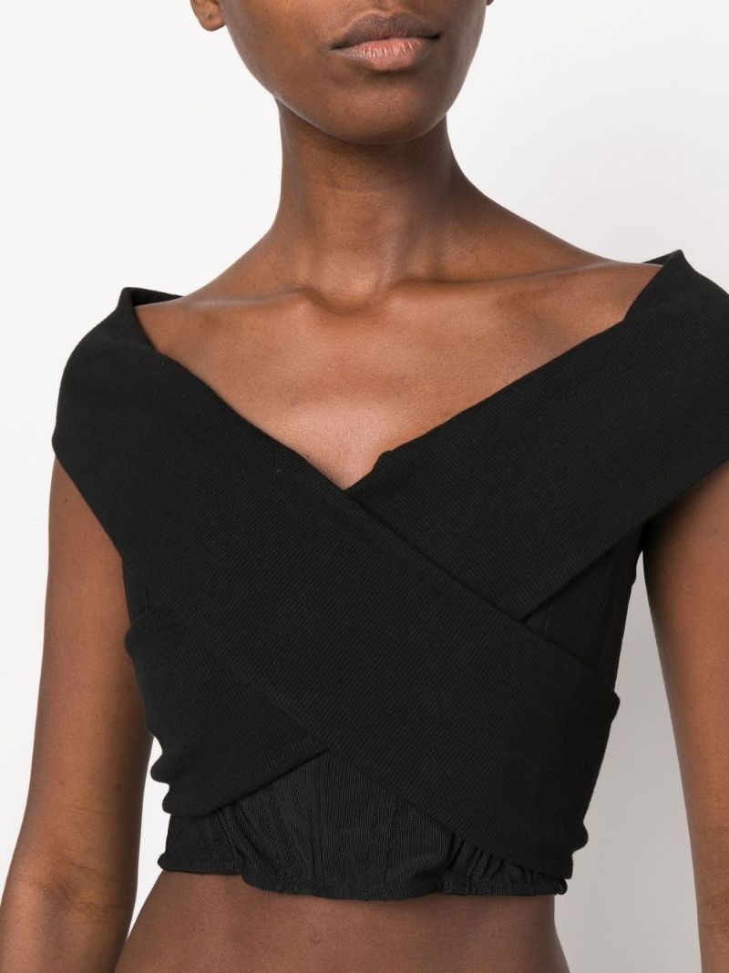 Black Guadalupe Corset Cotton Crop Top