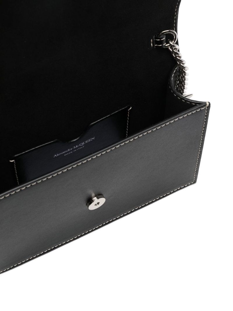 Black Skull Small Leather Cross Body Bag