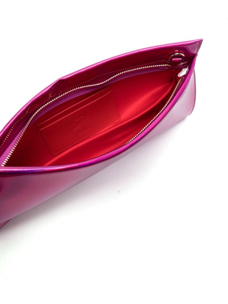 Pink Loubitwist Patent Leather Clutch Bag