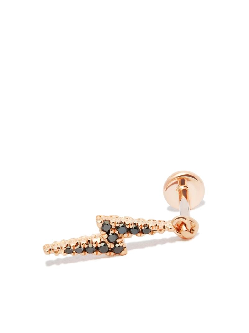 18k Rose Gold Diamond Lightning Bolt Earring