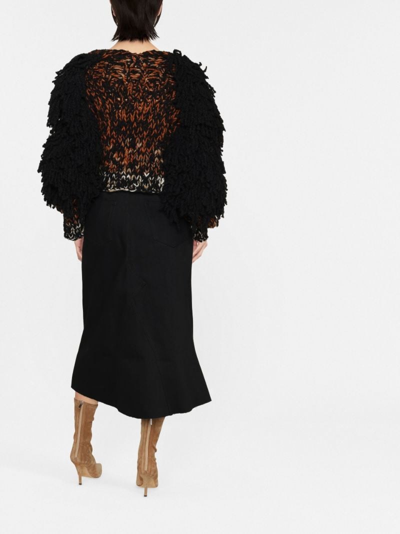 Black Yeti Fringed Sweater
