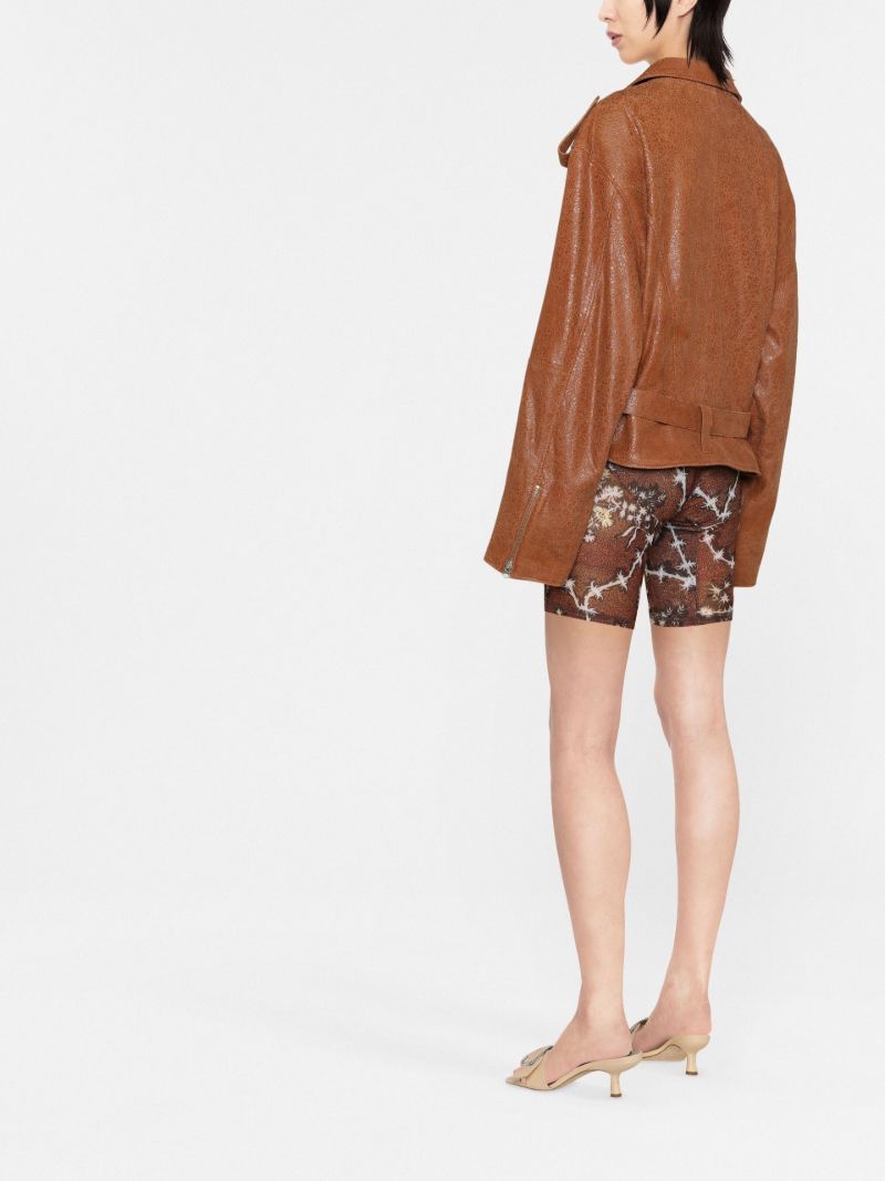 Brown Juku Grained Leather Jacket