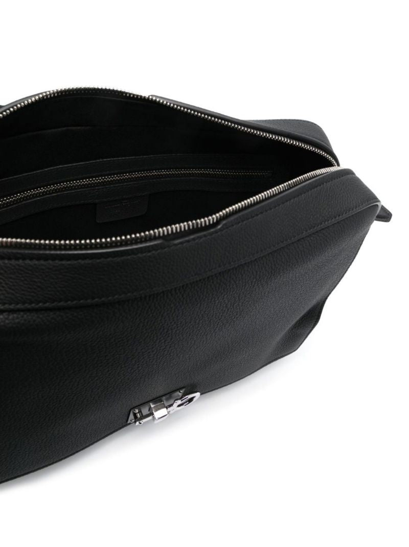 Black Studio Leather Cross Body Bag