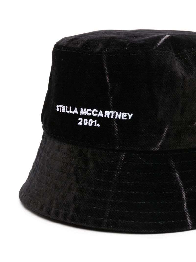 Black Embroidered Logo Bucket Hat