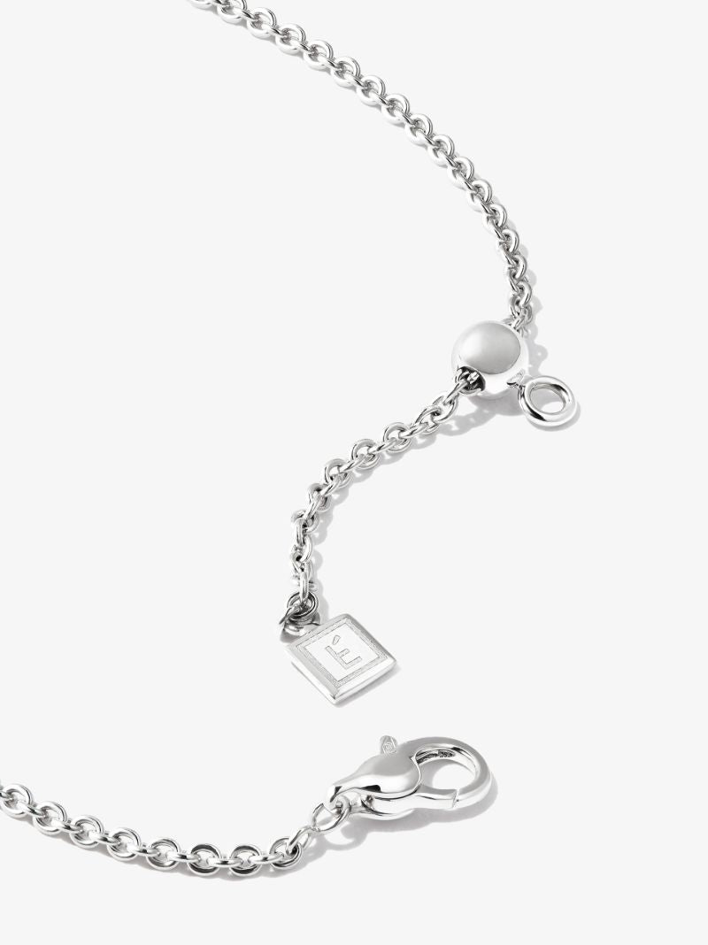 18k White Gold Diamond Enamel Necklace
