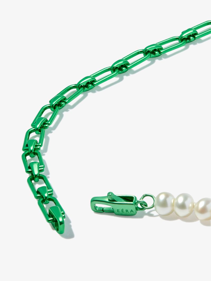 Sterling Silver Pearl Chain Necklace