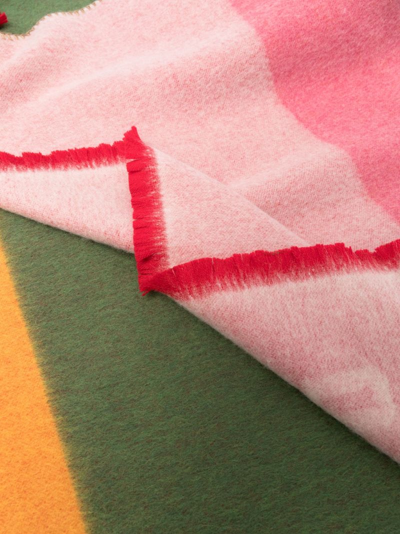 Pink Stripe Wool Scarf