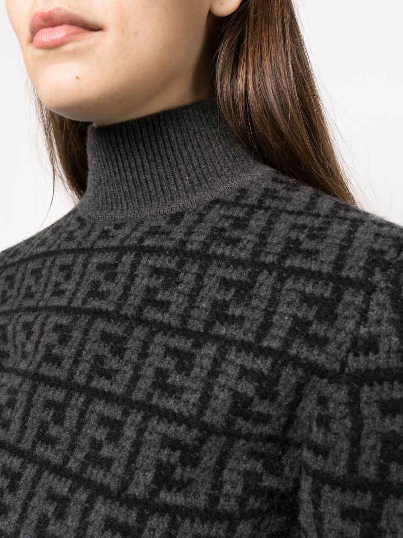 Black Ff Jacquard Cashmere Sweater