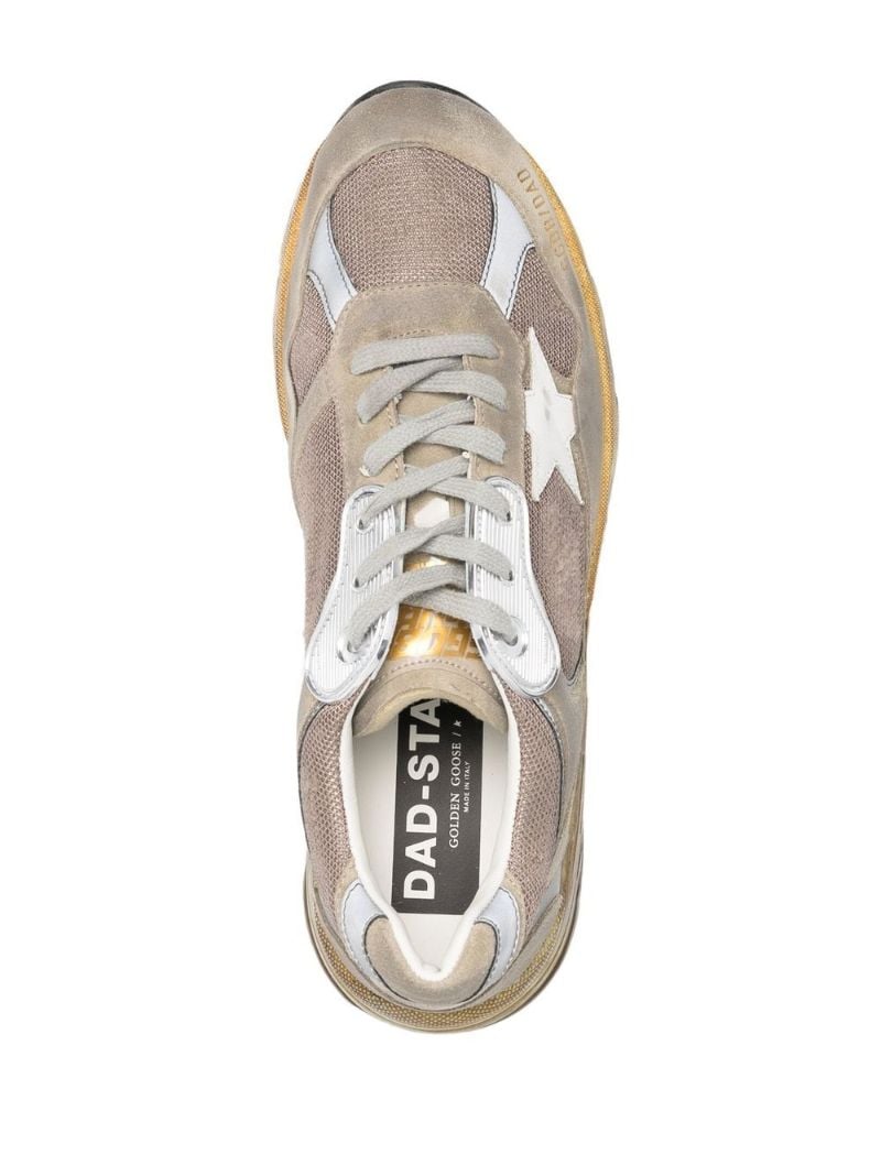 Beige Running Dad Leather Sneakers