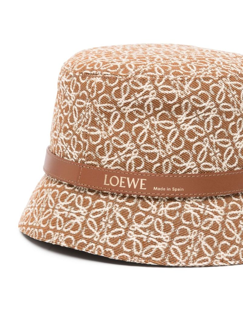 Brown Anagram Print Bucket Hat