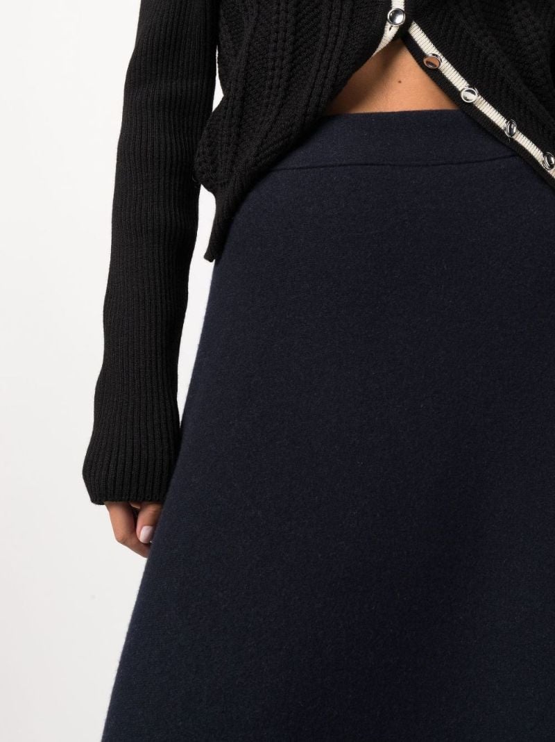 Blue Asymmetric Reversible Midi Skirt