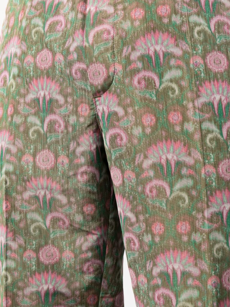 Green Erich Printed Straight-leg Trousers