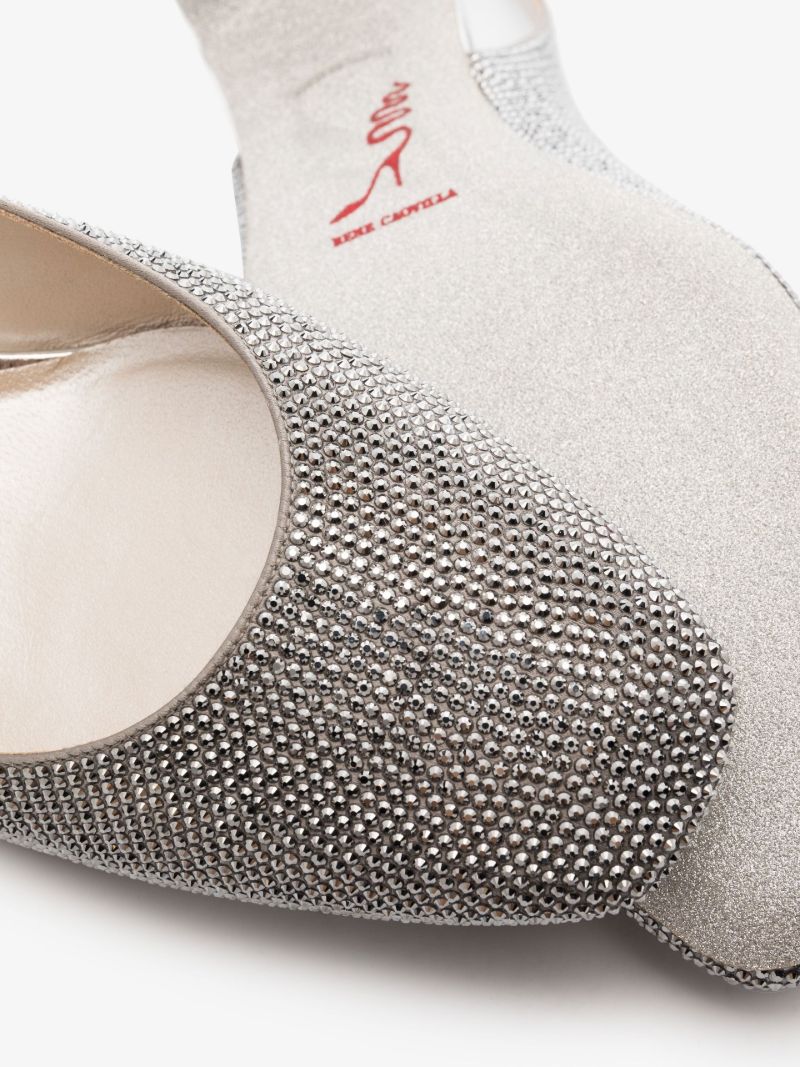 Silver 40 Studded Leather Pumps