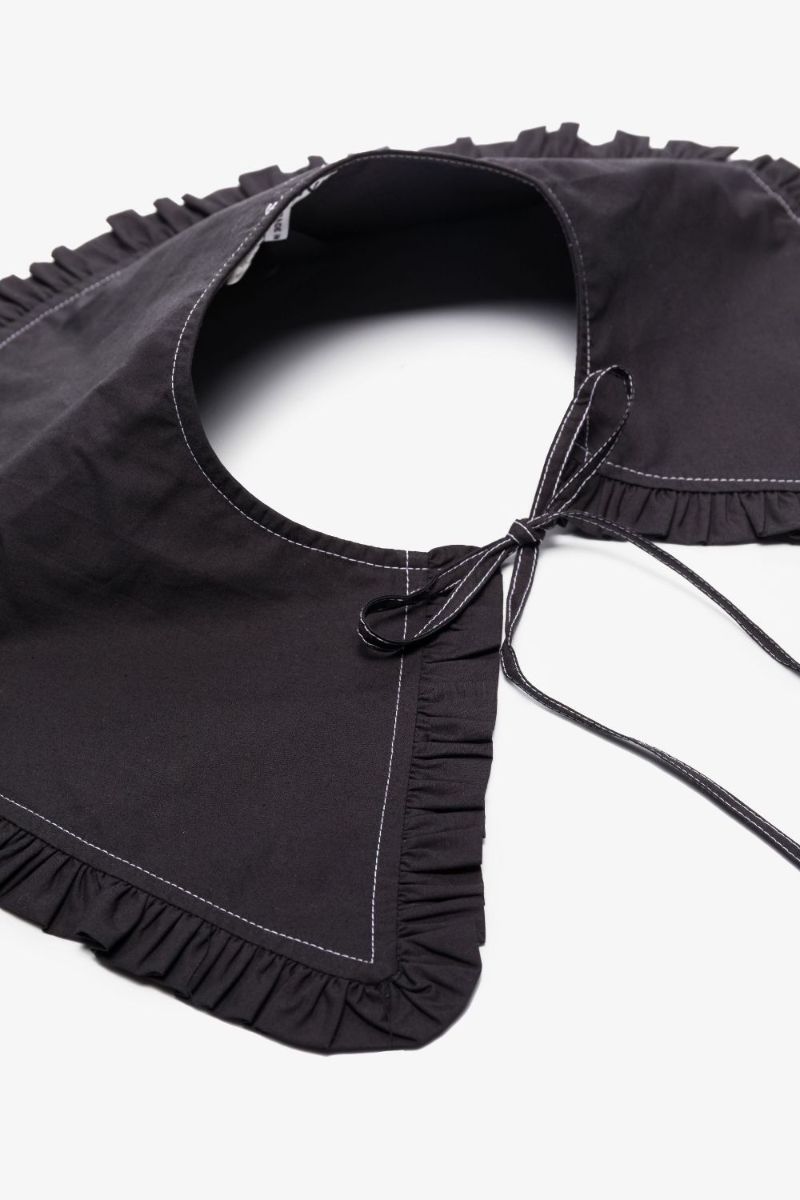 Black Organic Cotton Poplin Collar