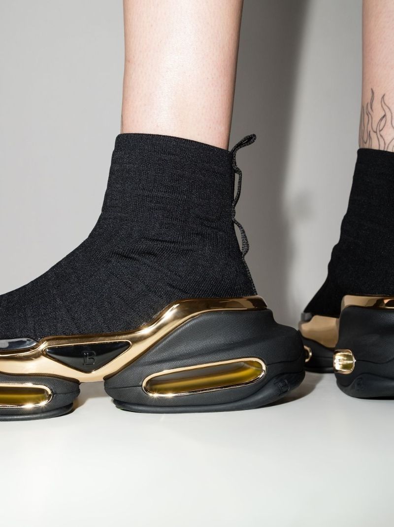 Black B-bold Monogram High Top Sneakers