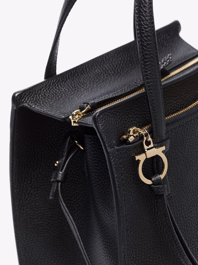 Black Amy Leather Tote Bag