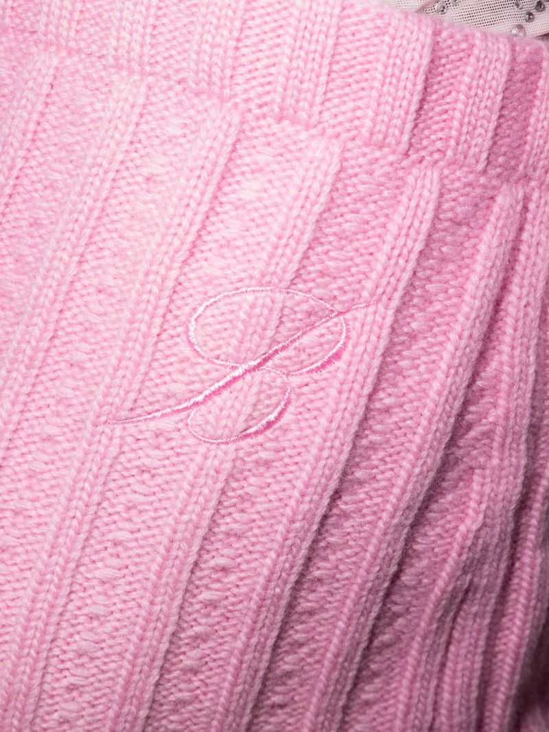 Pink Ribbed Mini Skirt