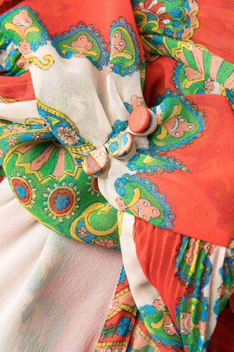 Neutral Skylark Paisley Print Gown