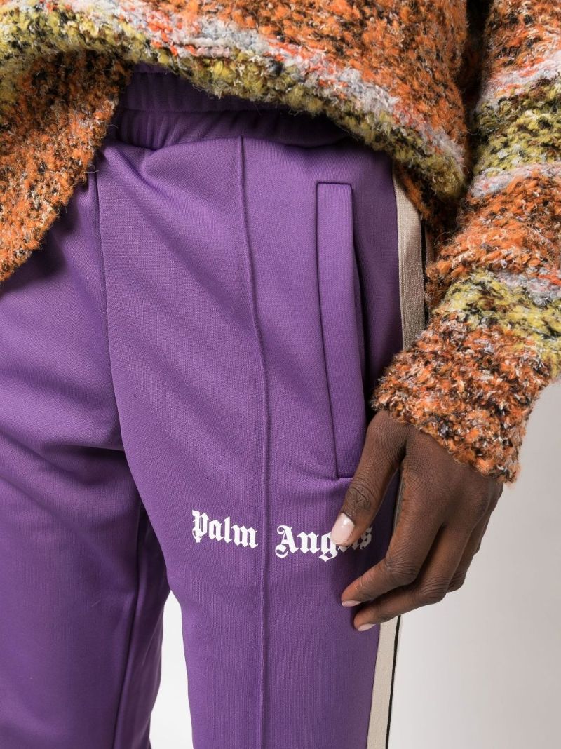 Purple Logo Print Track Pants