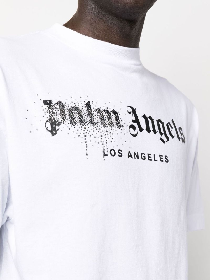 White Logo Print Cotton T-shirt