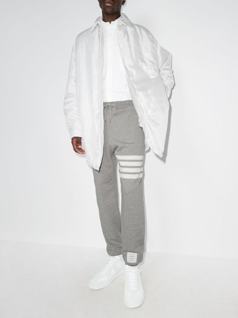 Grey Classic 4-bar Cotton Track Pants