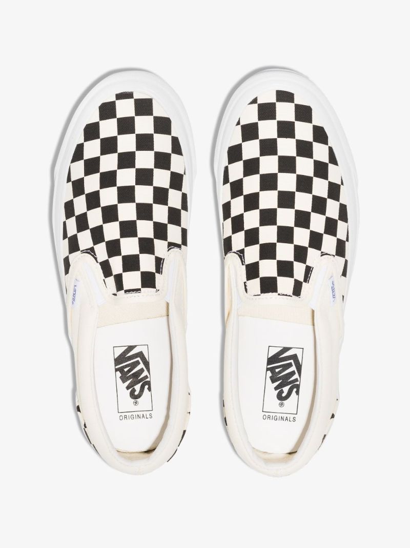 Black and White Ua Og Authentic Lx Checkerboard Slip-on Sneakers
