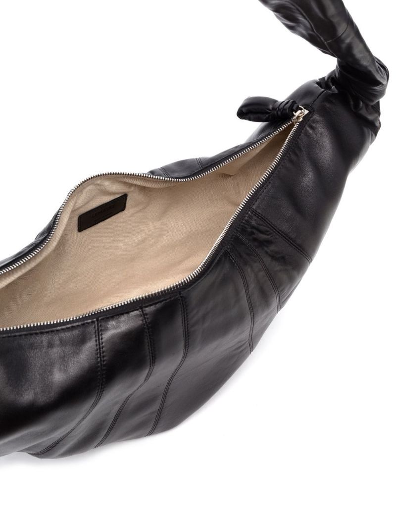 Black Croissant Large Leather Shoulder Bag