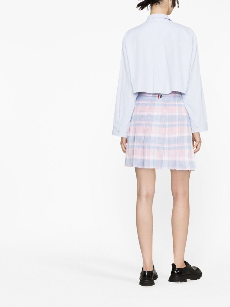 Pink Tartan Pleated Skirt