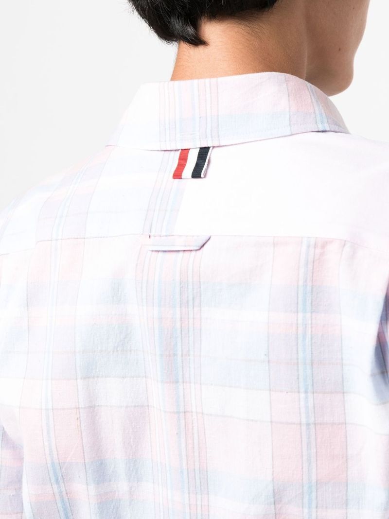 Pink Fun-mix Checked Long Sleeve T-shirt
