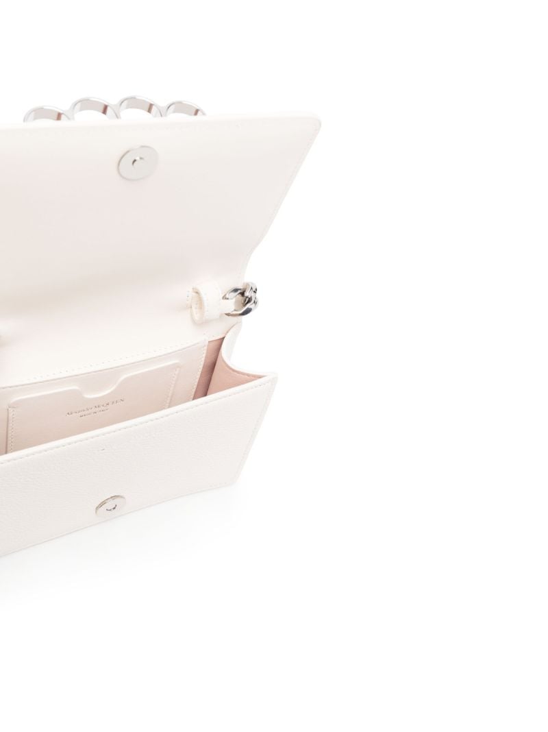 White the Four Ring Mini Leather Shoulder Bag