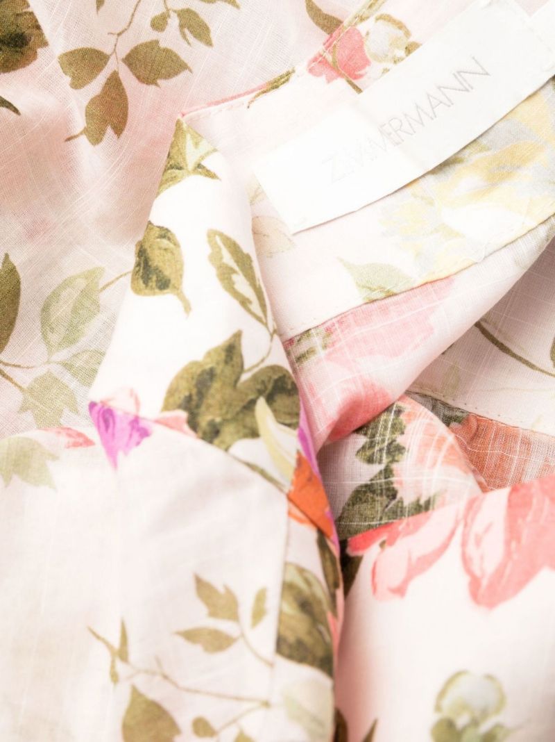 Neutral Pattie Floral Print Mini Dress