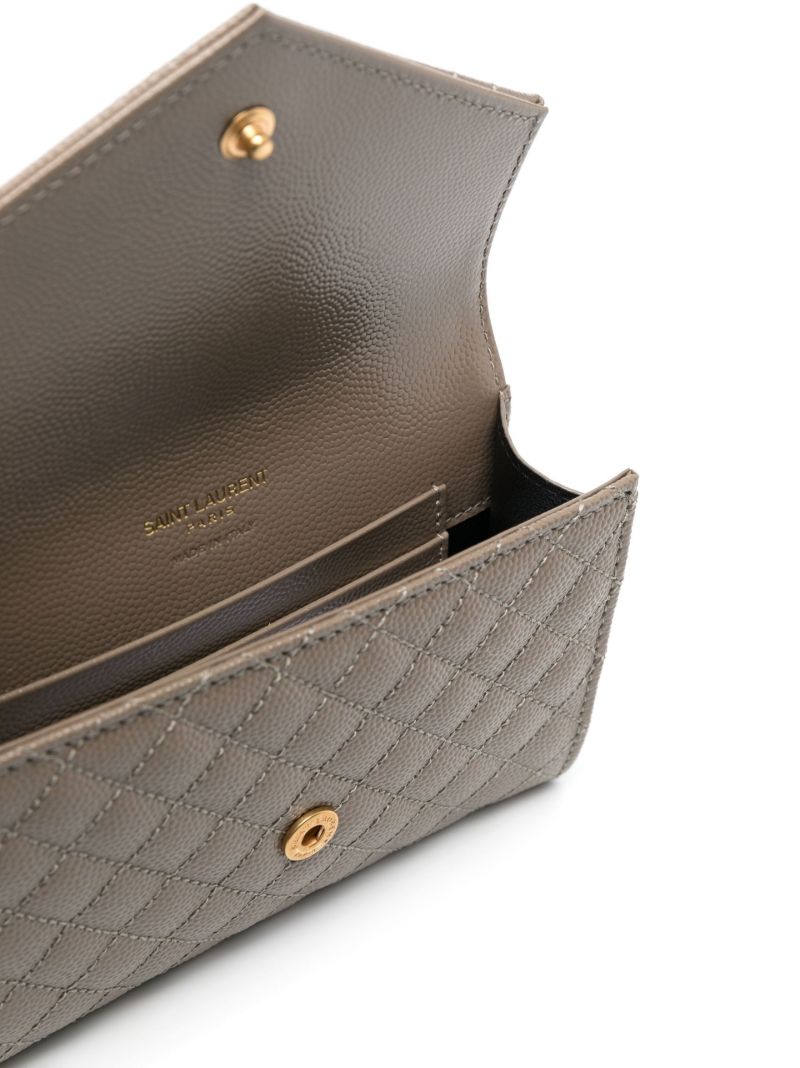 Grey Envelope Small Quilted Leather Wallet