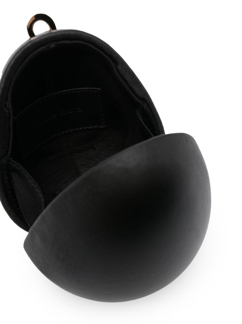 Black Egg Micro Leather Cross Body Bag