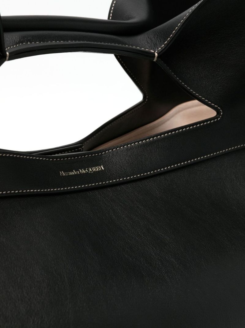 Black the Bow Large Leather Tote Bag