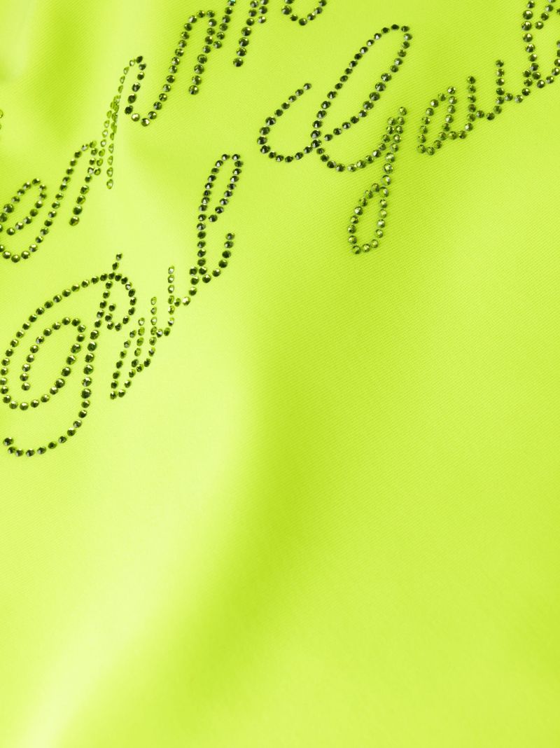 Green Evidement Logo Embellished Swimsuit