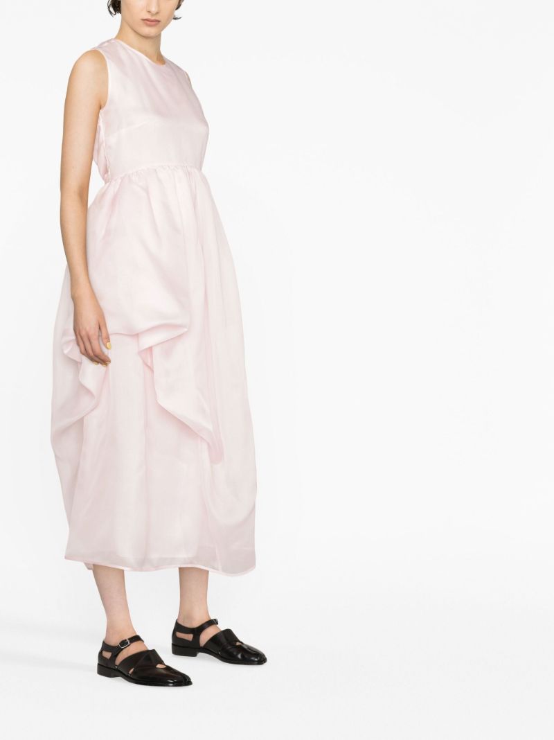 Pink Fang Asymmetric Midi Dress
