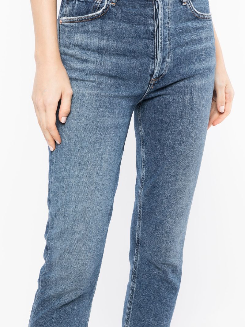 Blue Charlotte High Waist Straight Leg Jeans