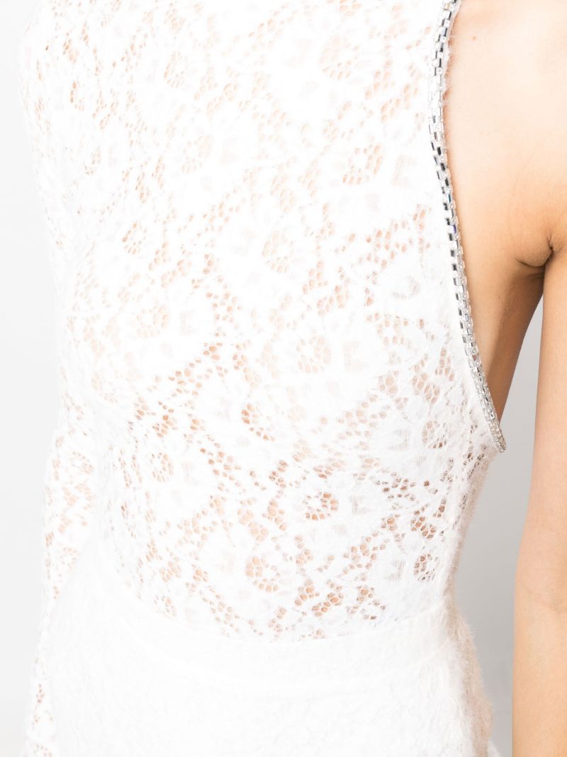 White Open Back Crystal-embellished Body